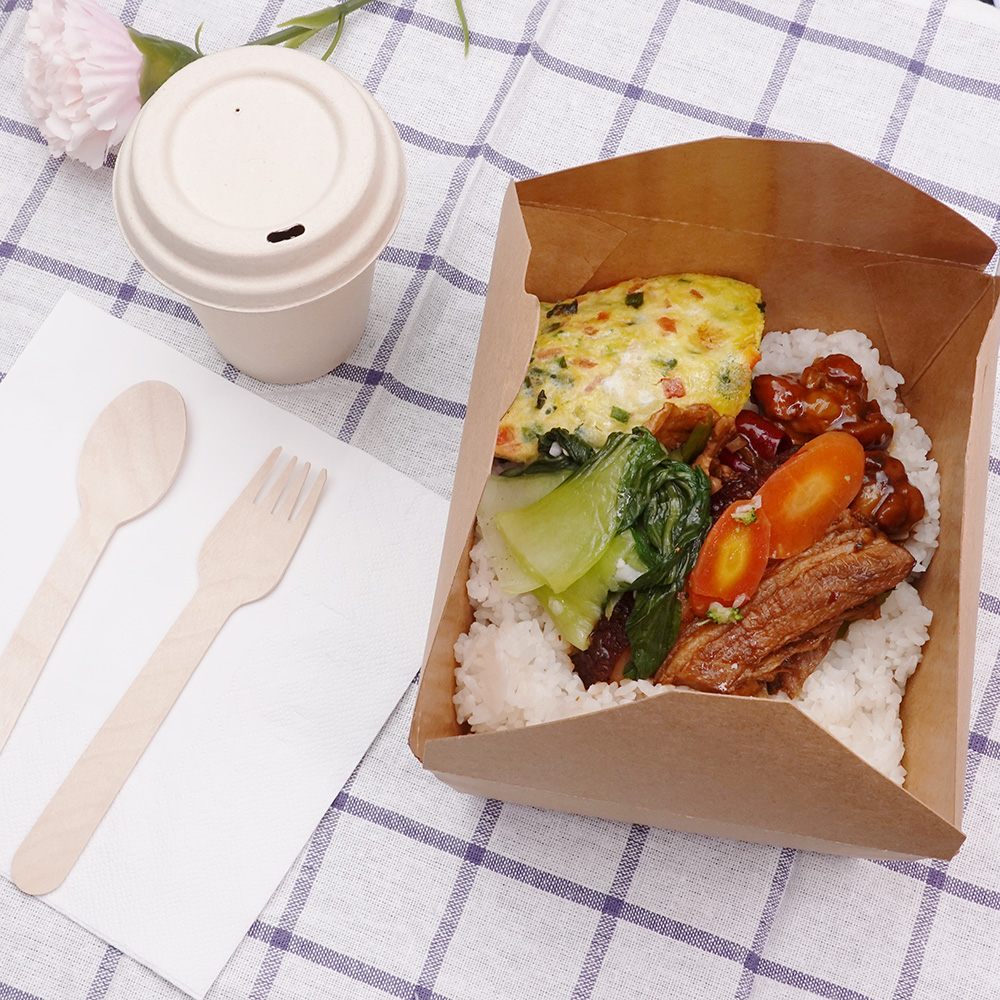 EcoFlavour Food Takeaway Container Box - 17.2x14x6.5cm - 1400ml - Pack of 50 - Image 2