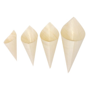 EcoFlavour Cotton Wood Serving Cones - Large (185x130mm) - Pack of 50