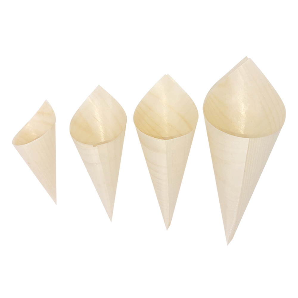 EcoFlavour Cotton Wood Serving Cones - Large (185x130mm) - Pack of 50