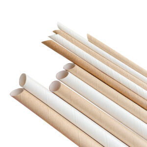 EcoFlavour Kraft Paper Straws White with Pointed End - 6mm - Pack of 100