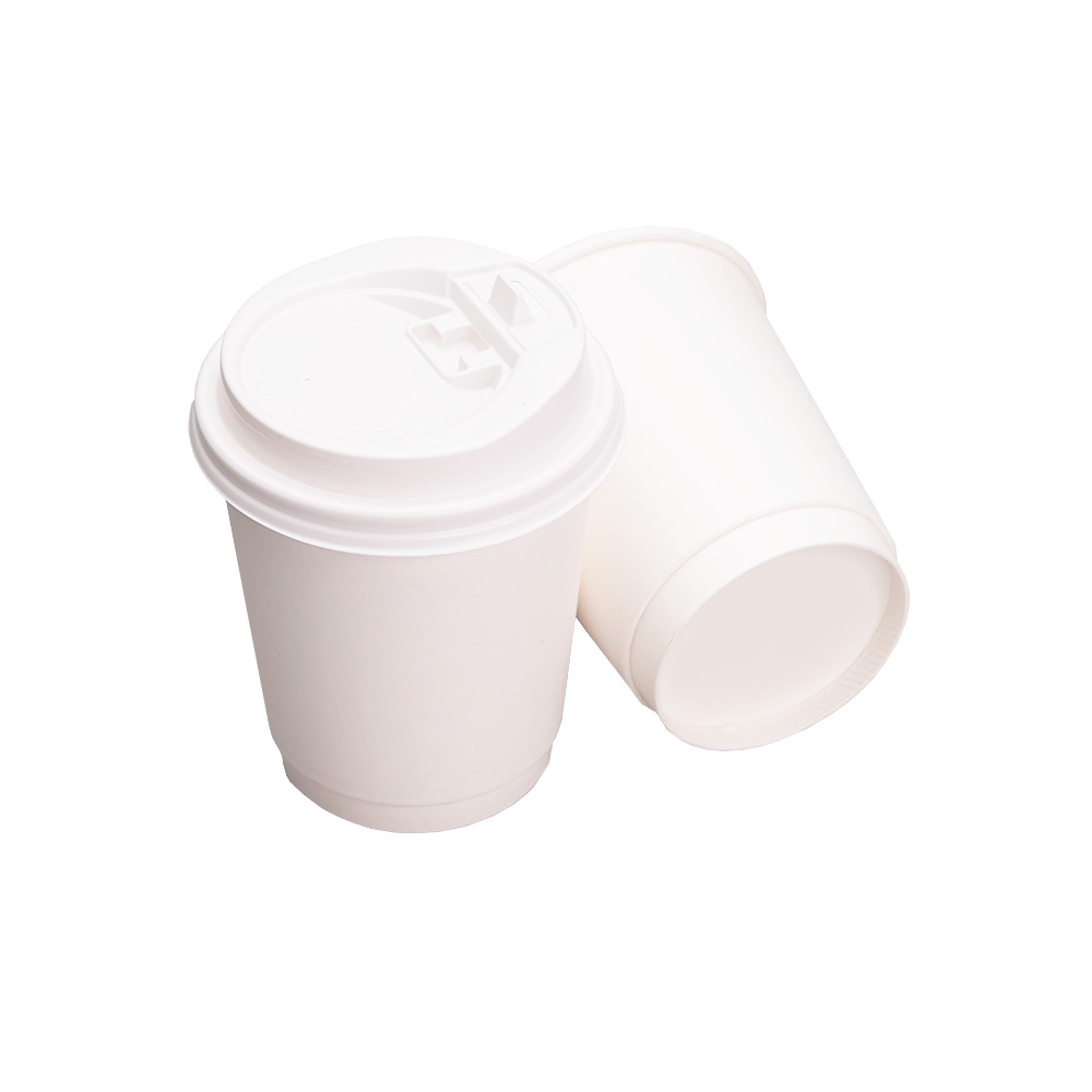 EcoFlavour Paper coffee cups - double wall - 9oz Dia80 H95mm - White