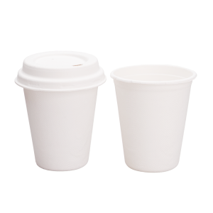 EcoFlavour Bagasse coffee cups - 8oz - Dia80mm H90mm - White